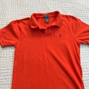 Polo. Boys knit polo shirt, orange, size XL. Good condition